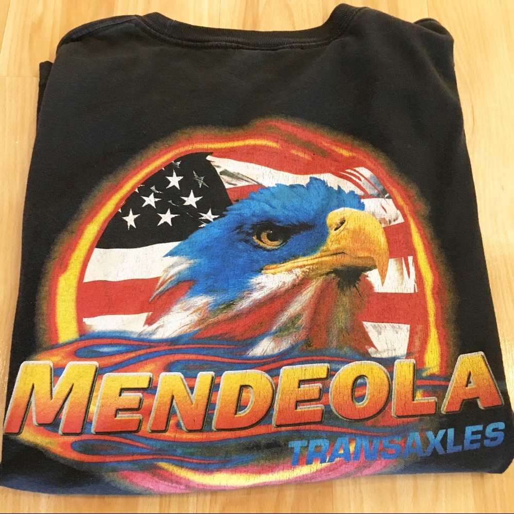 XL Men’s long sleeve T Shirt, Bald eagle, made USA